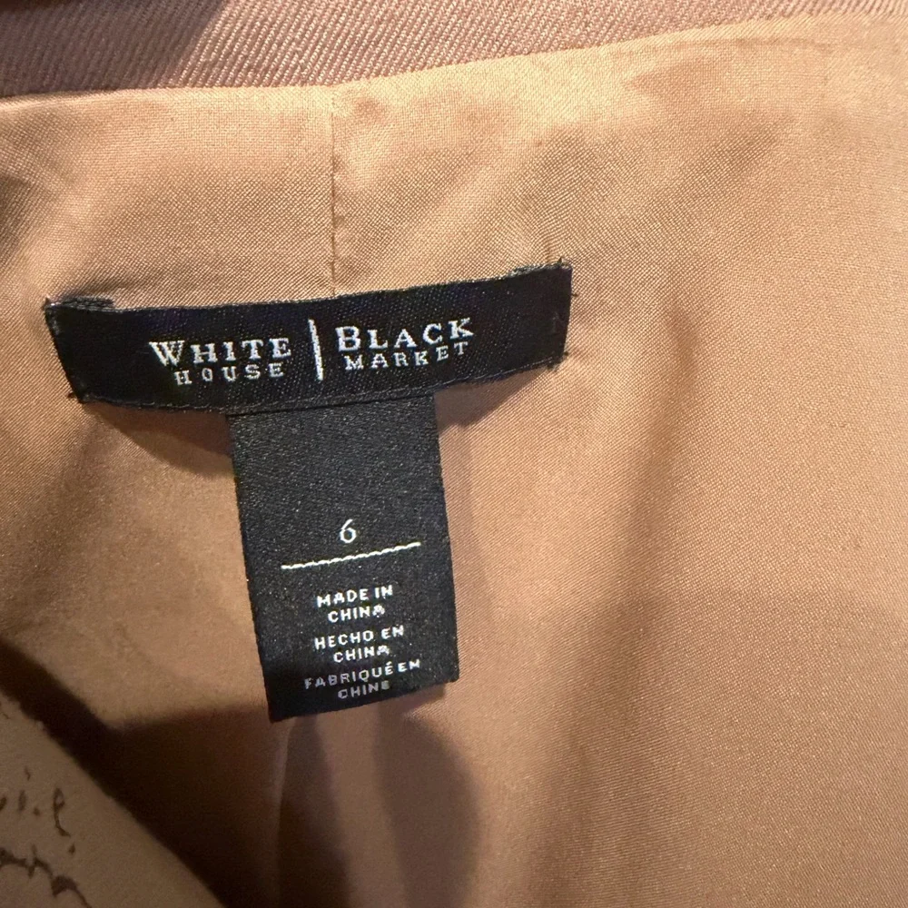 White House Black Market Tan Belted Midi Trench Coat Dress - Picture 7 of 8